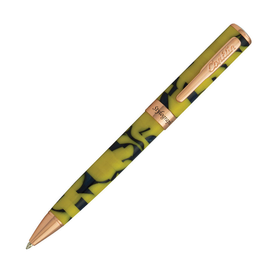 Conklin Stylograph Mosaic Ballpoint Pen - Yellow & Blue Premium Writing Instrument for Office, School & Gift Giving