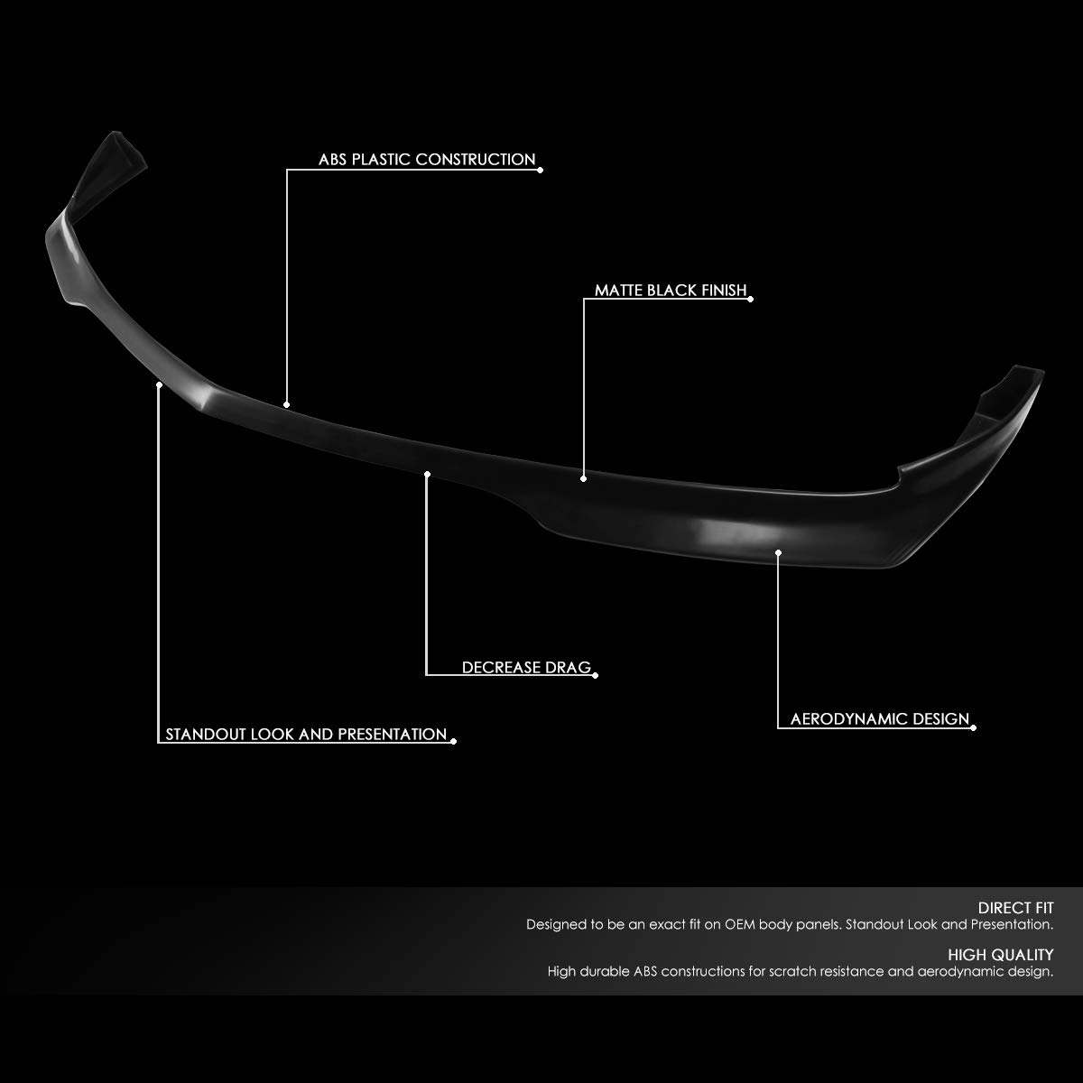 Auto Dynasty OE Style Front Bumper Lip Splitter Chin Spoiler Wing Body Kit for Dodge Charger 2011-2014 | Aggressive Styling & Enhanced Aerodynamics for Street Racing & Car Shows