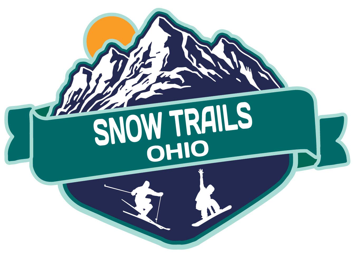 Snow Trails Ohio Ski Adventures Souvenir - 4 Inch Vinyl Decal Sticker Set (4-Pack) - Mountain Design for Cars, Laptops & Water Bottles - Perfect for Ski Enthusiasts & Winter Sports Fans