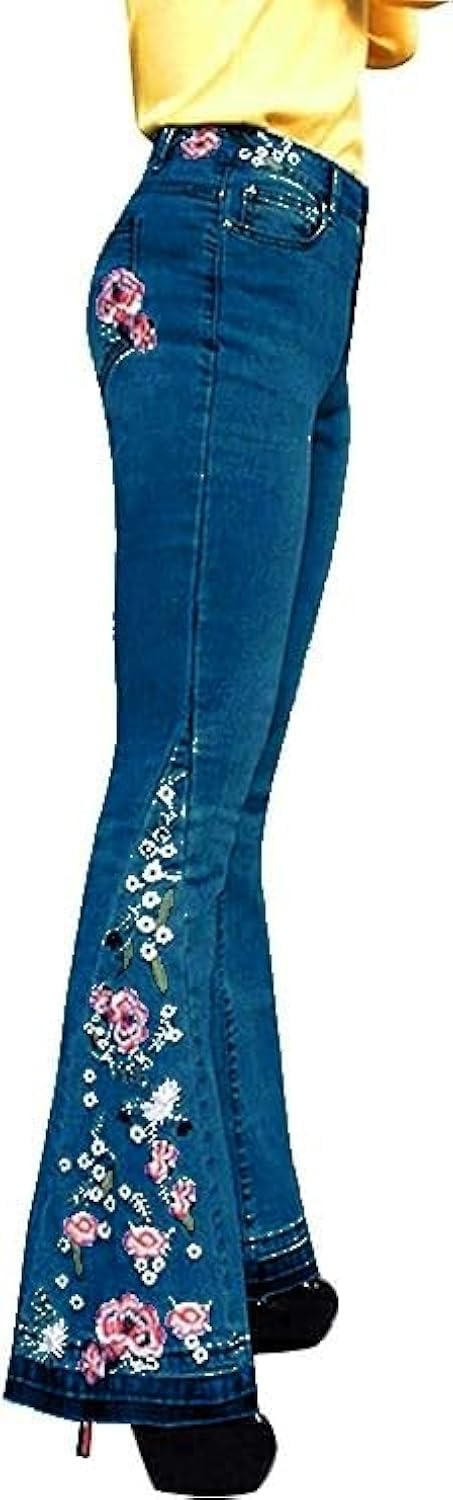 Vintage Flared Jeans for Women - High Waisted 70s Bell Bottoms for Casual Outfits