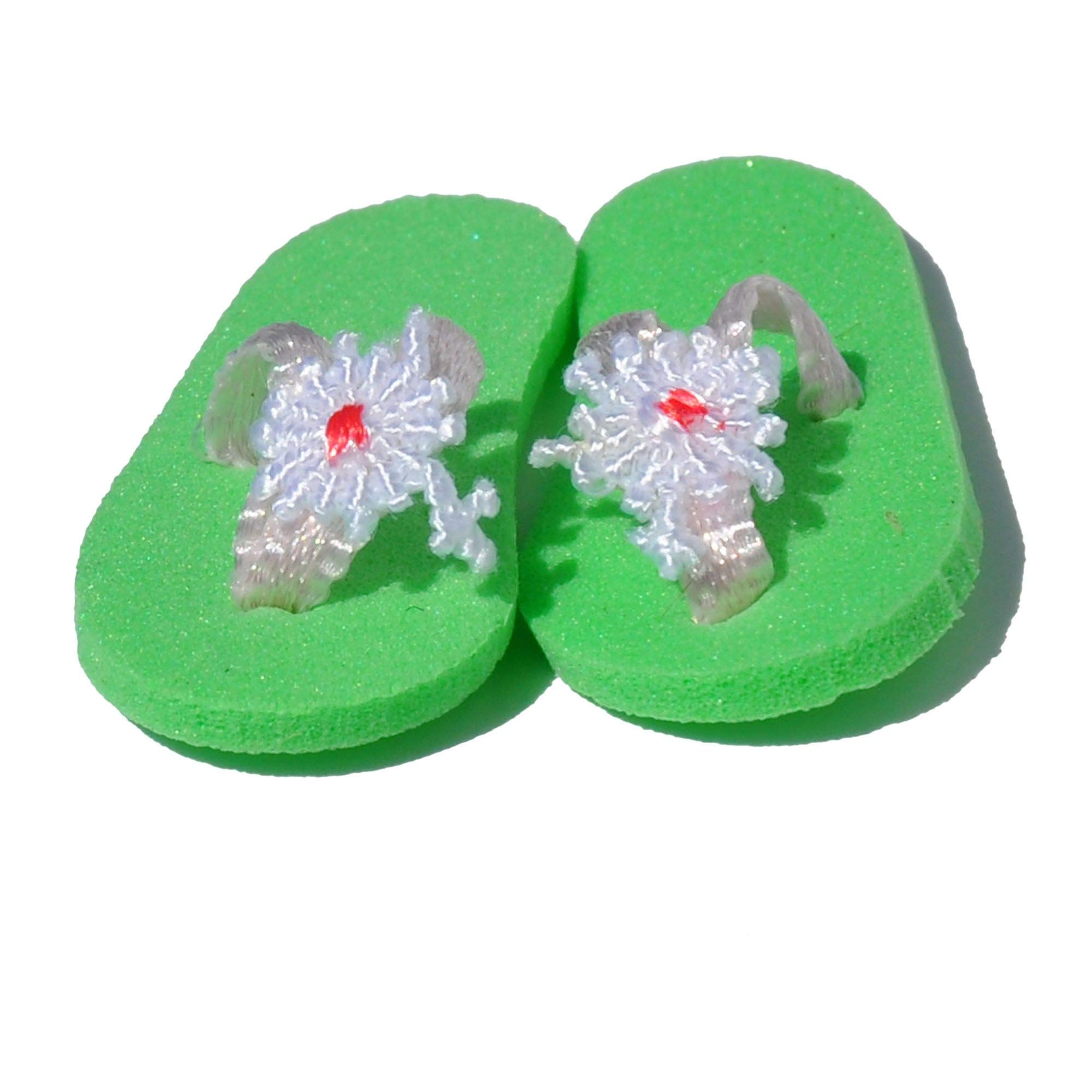 Green Flip Flops for Miniature & Fairy Gardens - Perfect for DIY Fairy House Decor, Mini Garden Accessories, and Tiny Shoe Crafts