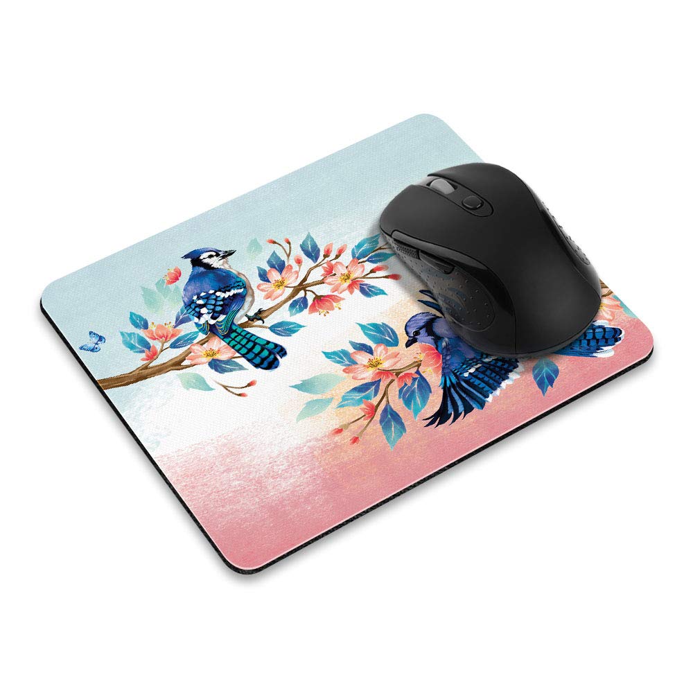 Non-Slip Rectangle Mouse Pad with Blue Jay Birds Design - Large Gaming Mousepad for Computer, Laptop & Office Desk - Perfect for Work, Gaming & Home Office Use