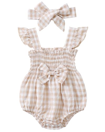 Plaid Apricot Bow