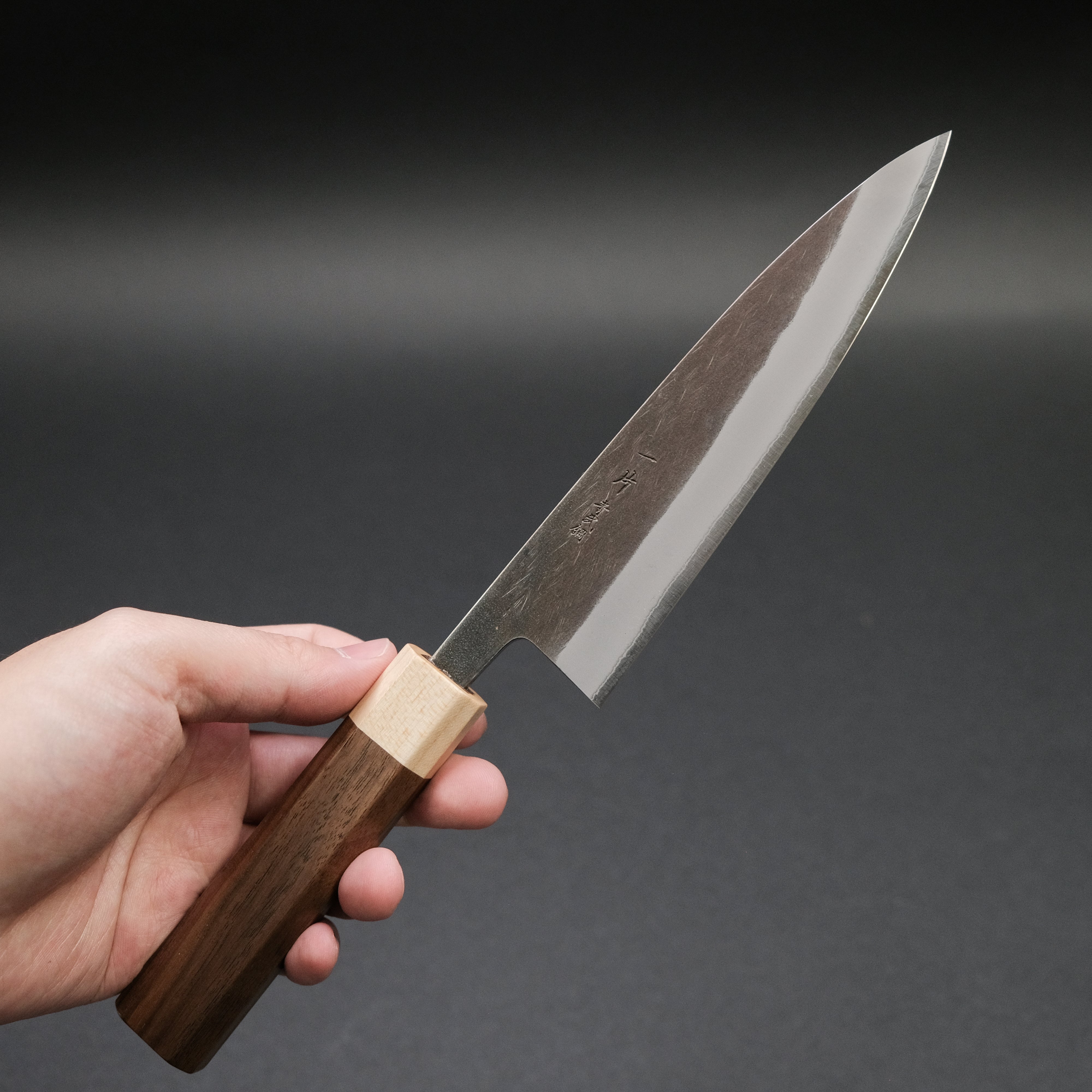 Hitohira TD Blue #2 Stainless Clad Kurouchi Petty Knife 150mm with Walnut Handle - Japanese Chef Knife for Precision Slicing, Peeling & Garnishing in Professional Kitchens & Home Cooking