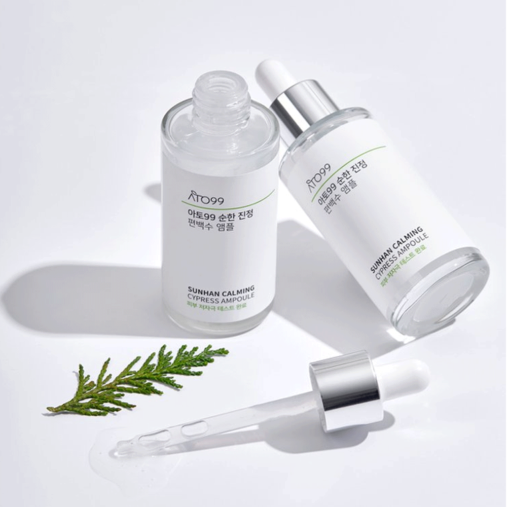 ATO99 Sunhan Calming Cypress Ampoule 50ml - Soothing Facial Serum for Sensitive Skin | Hydrating & Anti-Aging Skincare | Perfect for Night Routine & Post-Sun Care
