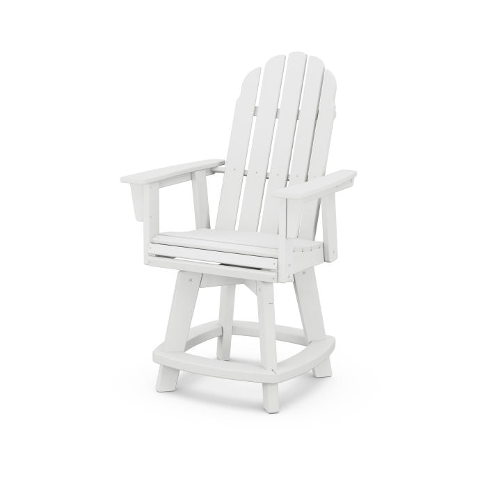 POLYWOOD Vineyard Curveback Adirondack Swivel Counter Chair - Outdoor Bar Stool for Patio, Deck, Poolside & Garden - Weather-Resistant Recycled Plastic Furniture