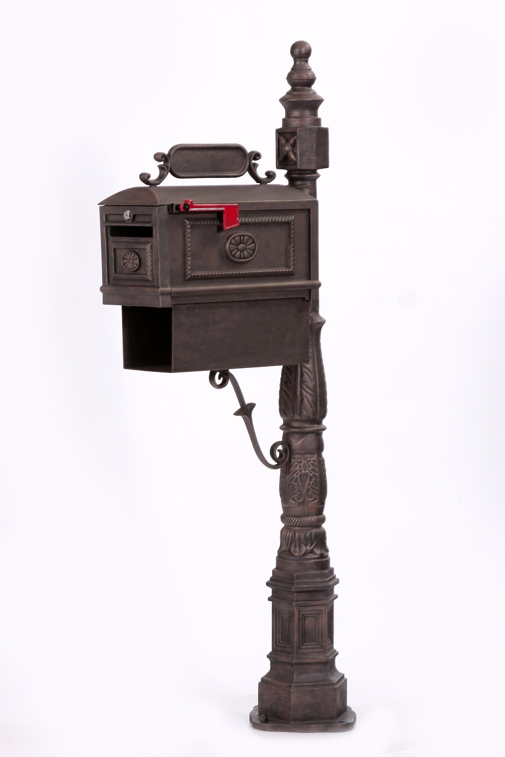 Victorian Style Locking Decorative Cast Aluminum Mailbox with Paper Box - Bronze Finish for Home, Garden & Office Security