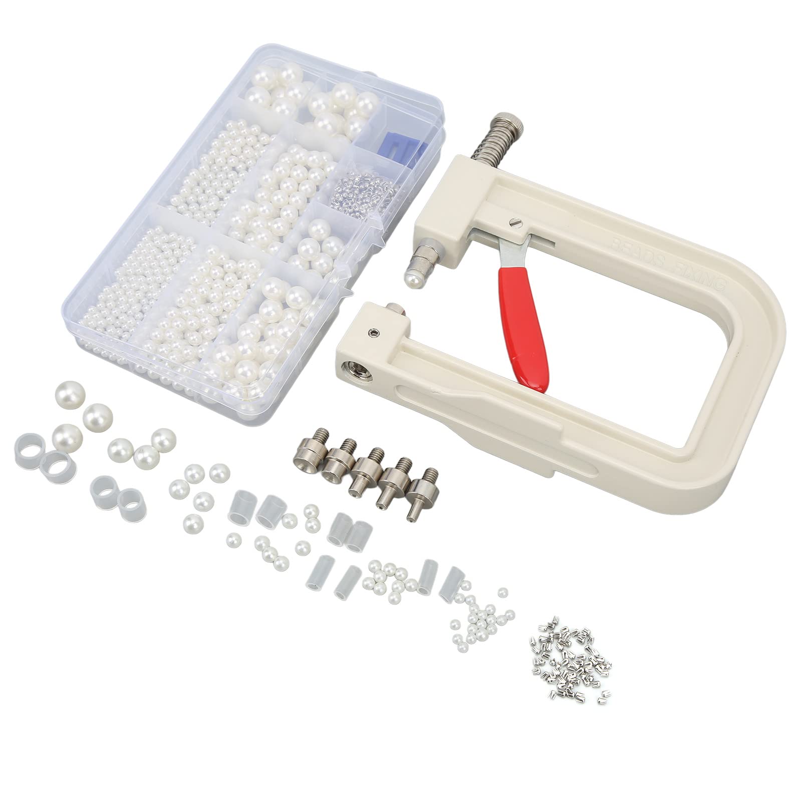 Manual Pearl Setting Machine Kit with Hand Press Tool - Pearl Rivet Studs Set for Accurate Positioning - DIY Jewelry Making & Crafting Accessories - Perfect for Beading, Earrings, Necklaces & Home Decor Projects
