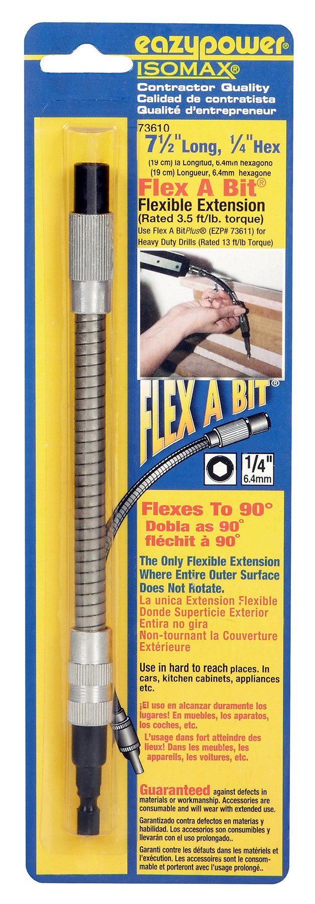 EazyPower 73610 Flex-A-Bit 6-Inch Flexible Power Bit Extension - Perfect for Tight Spaces & DIY Projects