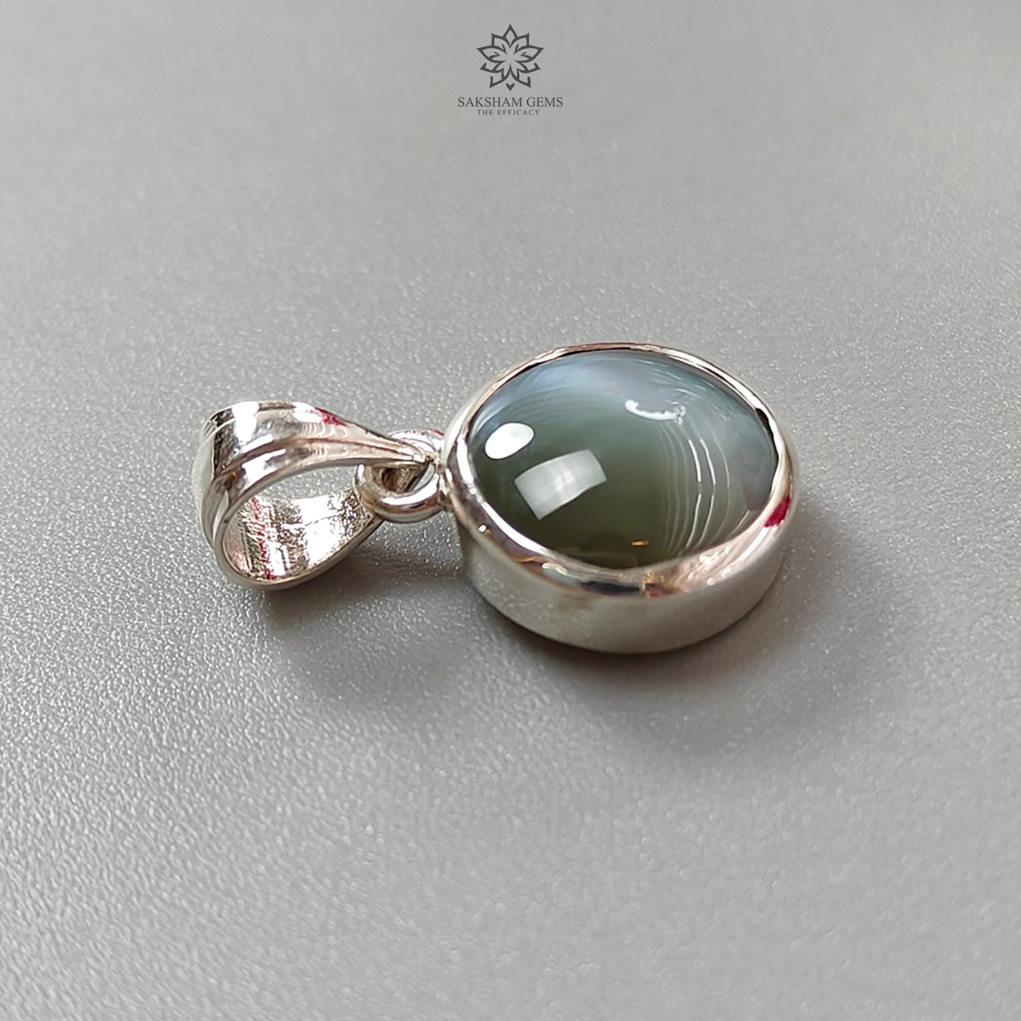 Natural Chrysoberyl Cat's Eye Silver Pendant - 2.50g Genuine Untreated Round Cabochon in 925 Sterling Silver Bezel Setting | Elegant Jewelry Gift for Women, Perfect for Weddings & Special Occasions