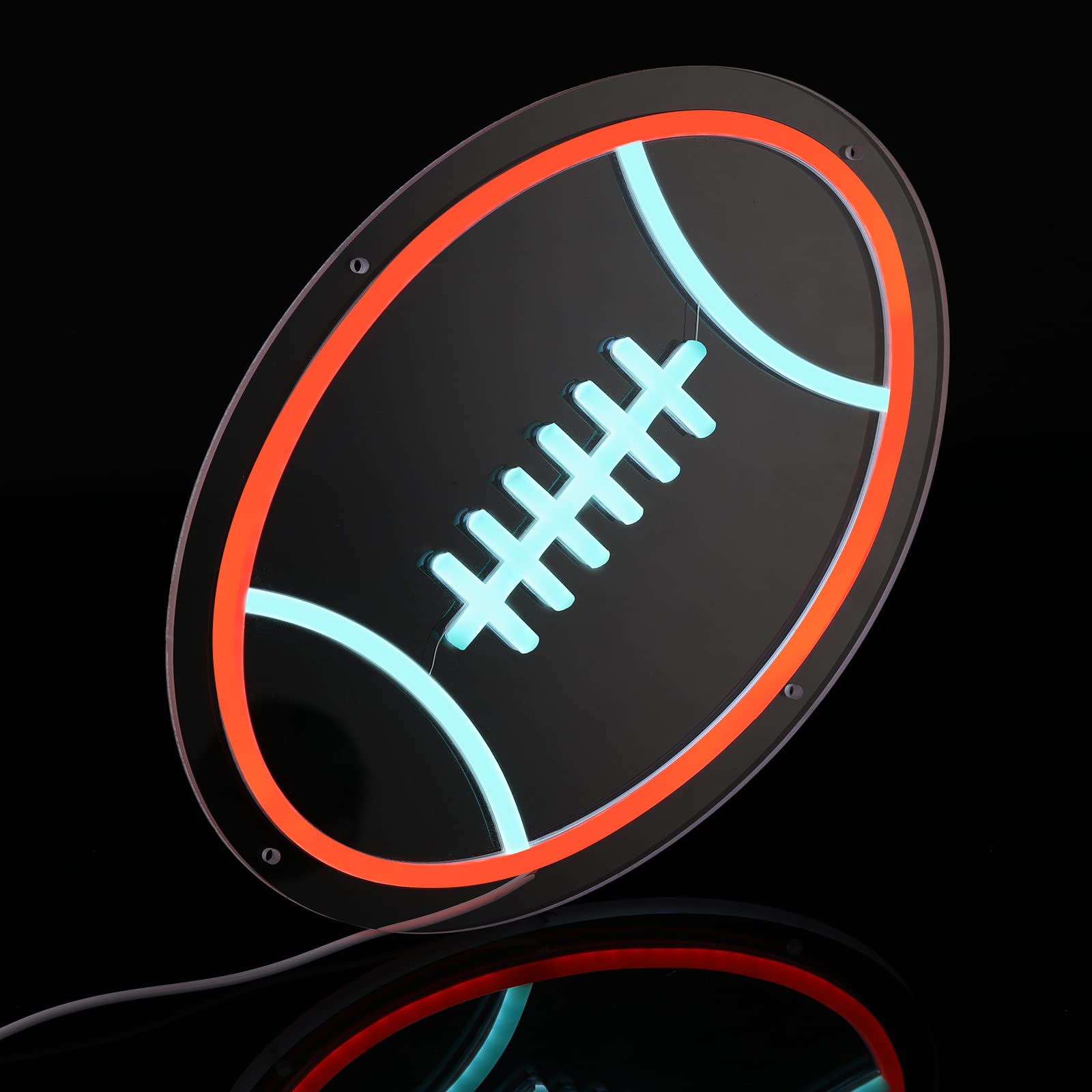 VIBESNEON Football Neon Sign - USB Powered Dimmable Night Light for Boys Room Decor, Sports Wall Art, Unique Football Gifts for Kids | Perfect for Bedroom, Game Room & Sports Themed Party Decor