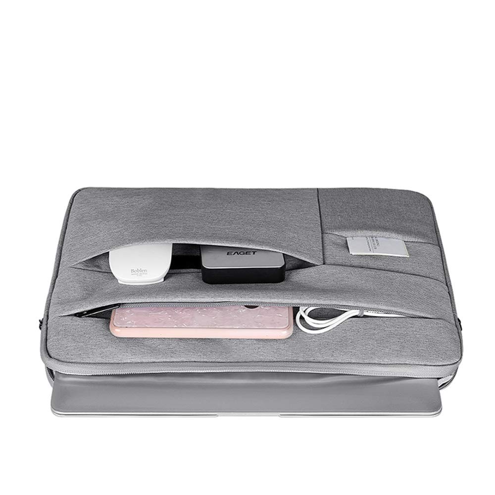 Oxford Water Repellent Laptop Sleeve Case for 13-13.3 Inch MacBook Pro/Air - Large Capacity Multi-Pocket Bag with Protective Cover, Gray - Perfect for Work, Travel, and School