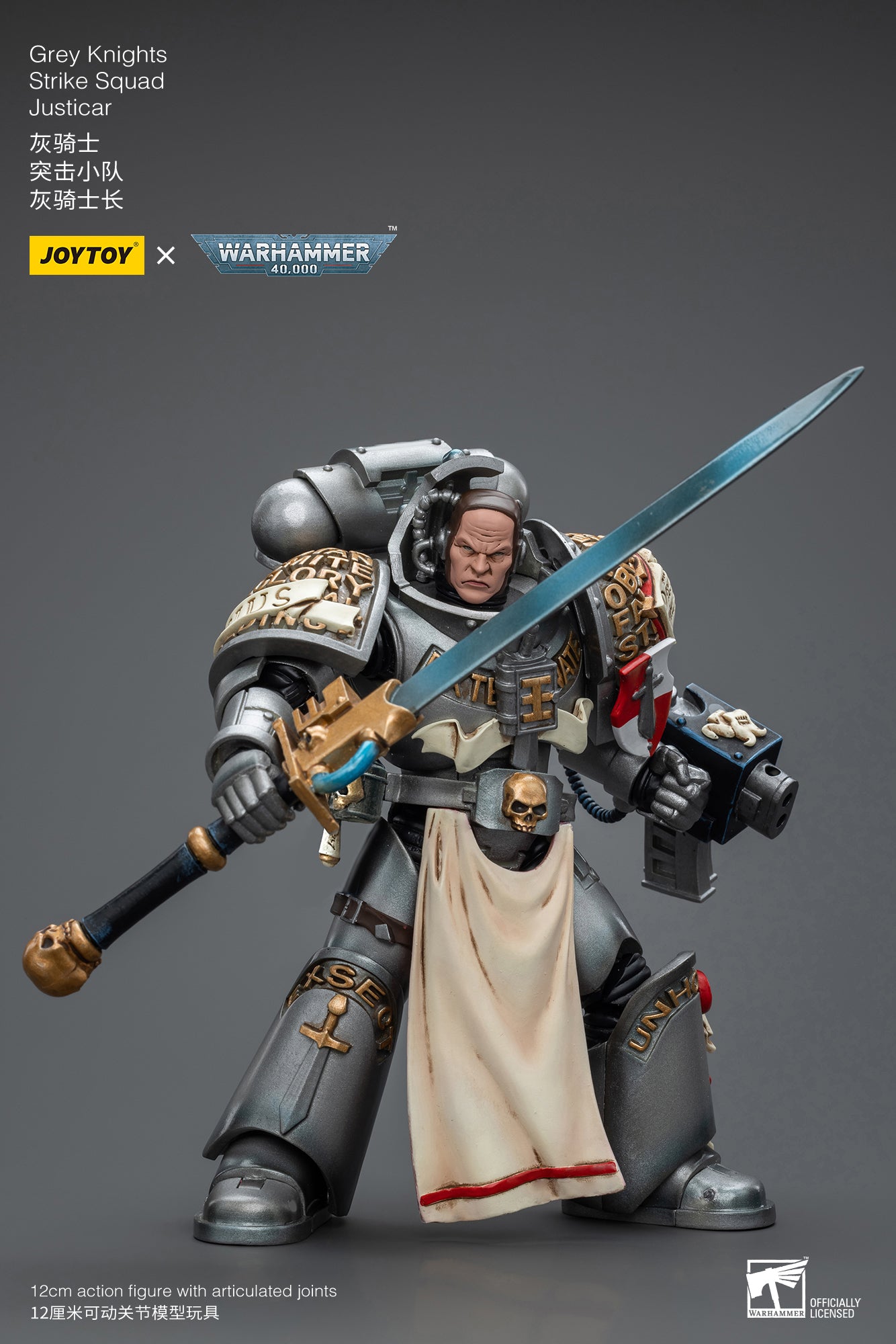 1/18 JOYTOY Warhammer 40K Grey Knights Strike Squad Action Figure - Highly Detailed Collectible Model for Warhammer Fans | Perfect for Display, Gaming, and Cosplay Scenes