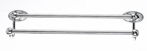Top Knobs Bath Double Towel Rod in Oil Rubbed Bronze with Oval Back Plate - Perfect for Bathroom Organization and Luxury Spa Experience