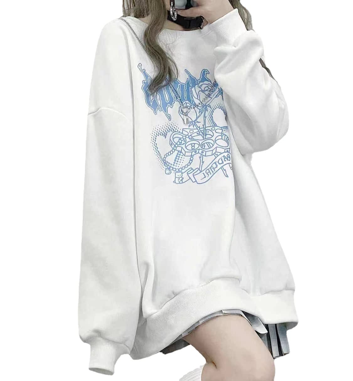 YUESUO Japanese Harajuku Kawaii Anime Girl Hoodie - Cute Oversized Gothic Sweatshirt for Teens | Emo JK Fashion Top | Perfect for Cosplay, Streetwear & Casual Outfits