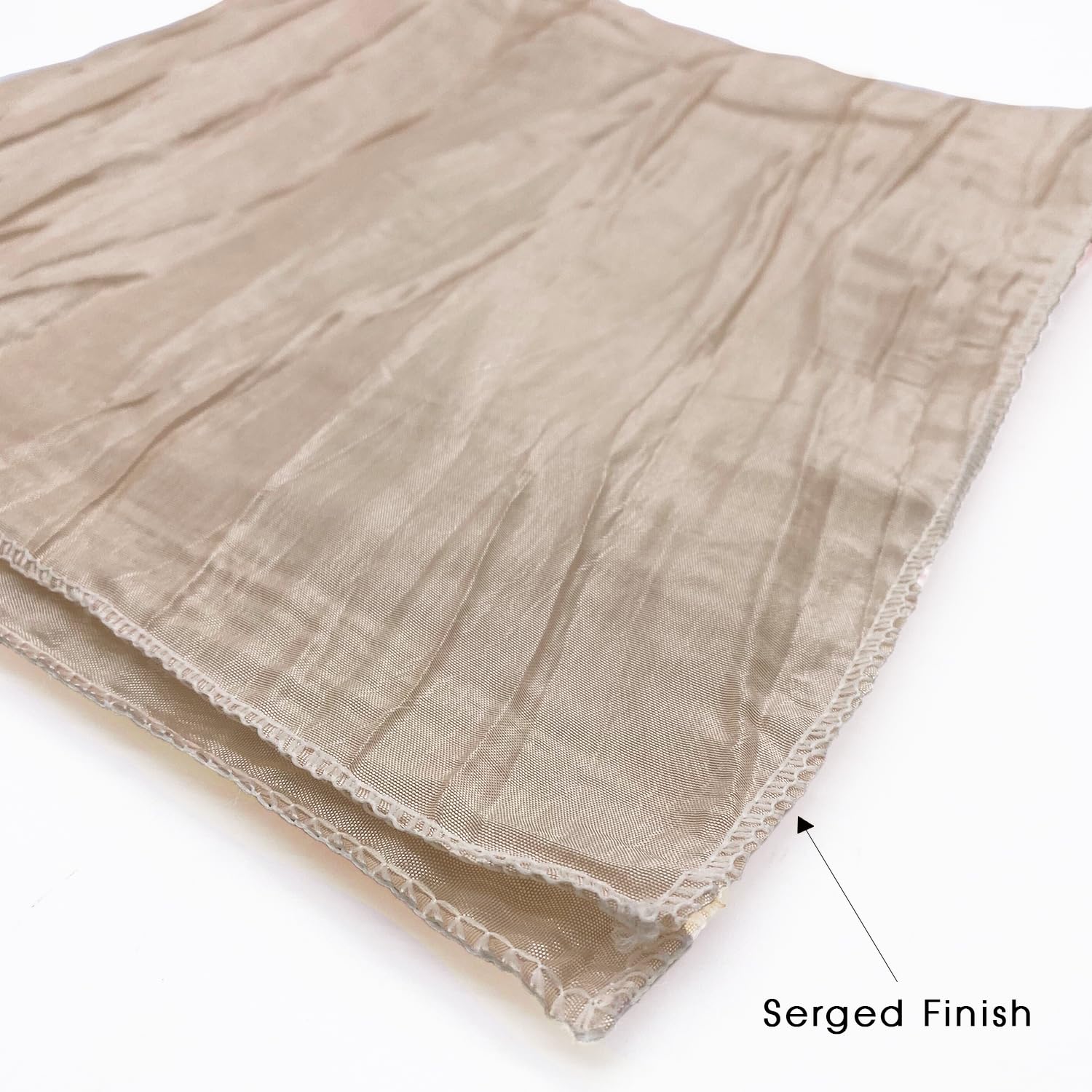 10 Pack 20 Inch Champagne Crinkle Taffeta Cloth Napkins - Oversized Double-Folded Hemmed Linen Napkins for Restaurants, Weddings, Events & Home Decor - Premium Table Linens for Fine Dining, Party Decorations and Special Occasions