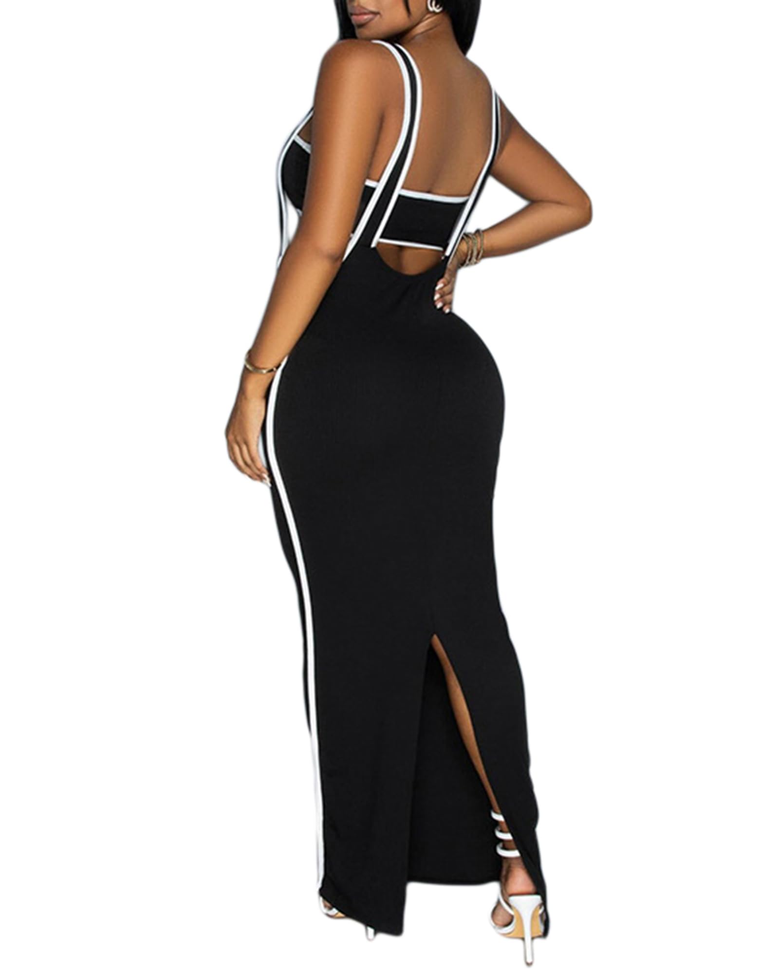 Sexy Women's 2 Piece Outfits - Strapless Crop Top & Bodycon Maxi Skirt Set, Elegant Summer Dress for Date Night, Party & Vacation