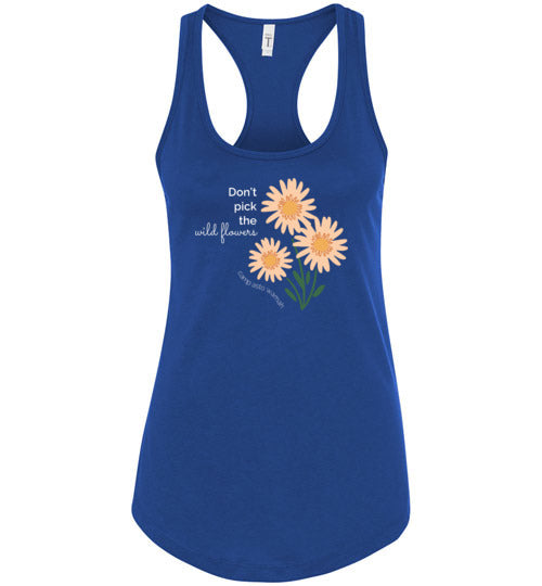 Asto Wamah Wildflowers Racerback Tank Top for Women - Floral Print Workout Top - Gym, Yoga & Summer Casual Wear