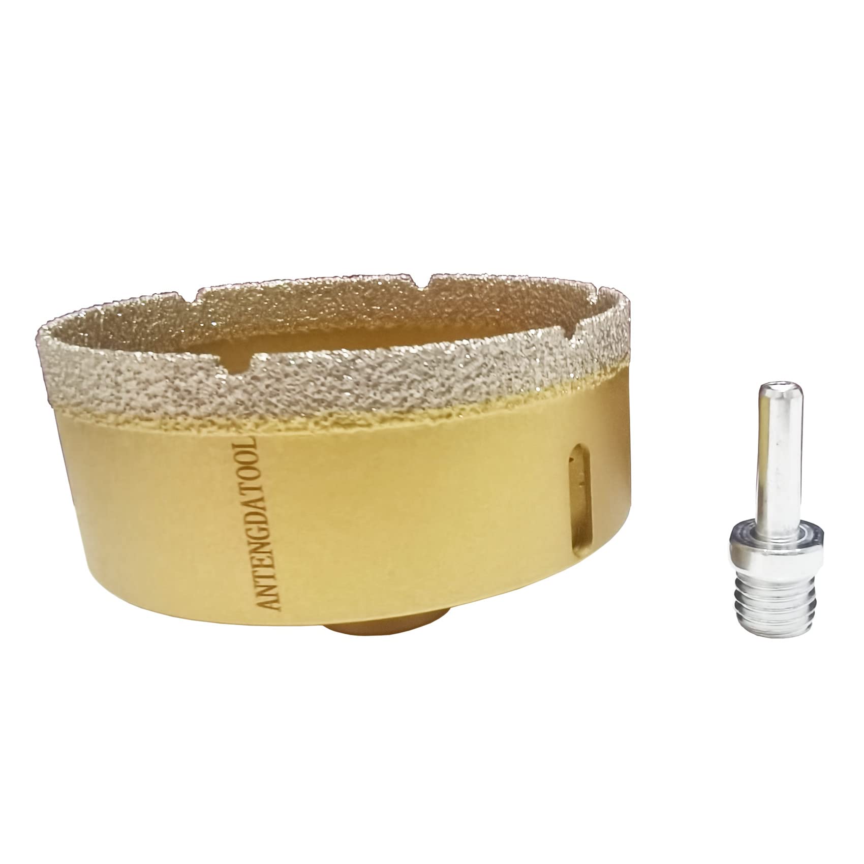 4 Inch Dry/Wet Diamond Hole Saw for Angle Grinder - 100mm Porcelain Tile Core Drill Bit for Ceramic, Marble, Brick & Granite with Round Shank Adapter - Perfect for Bathroom Renovation, Kitchen Backsplash & Stone Cutting Projects