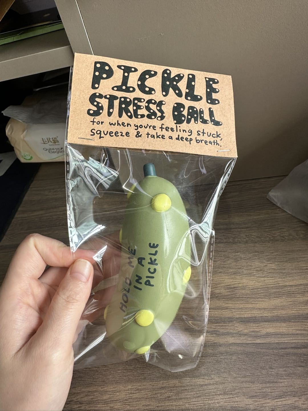 Relaxing Pickle Stress Ball - Squeeze & Relieve Anxiety, Perfect for Office, School & Home Use