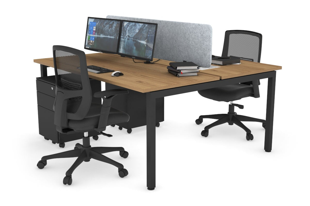 Quadro Square Legs 2 Person Office Workstation Desk [1400L x 700W] - Perfect for Collaborative Workspaces & Home Offices
