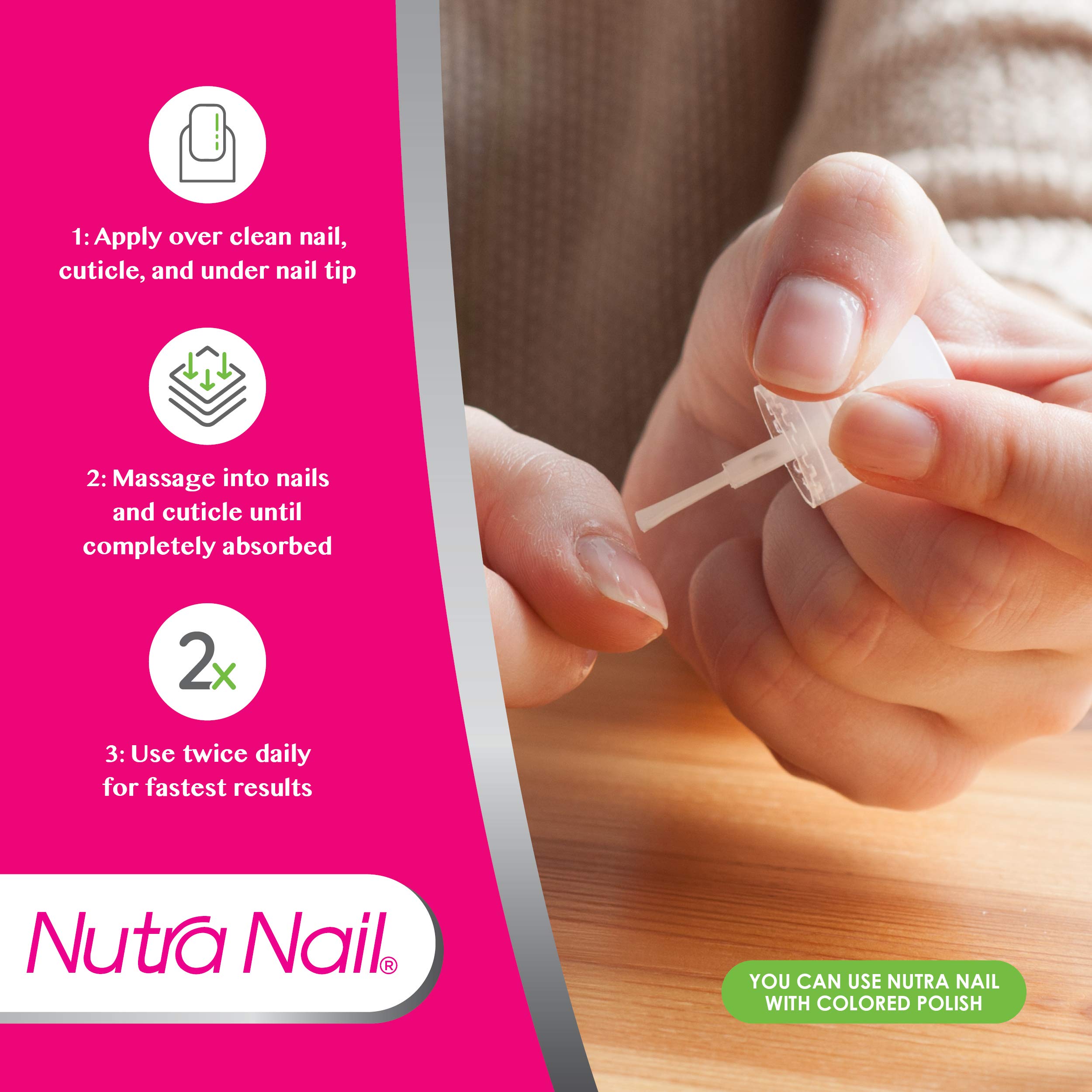 Nutra Nail 5 to 7 Day Growth Treatment & Invisible Flex Hardener - Strengthen & Repair Damaged Nails for Long-Lasting Manicures | Perfect for Weak, Brittle Nails at Home or Salon