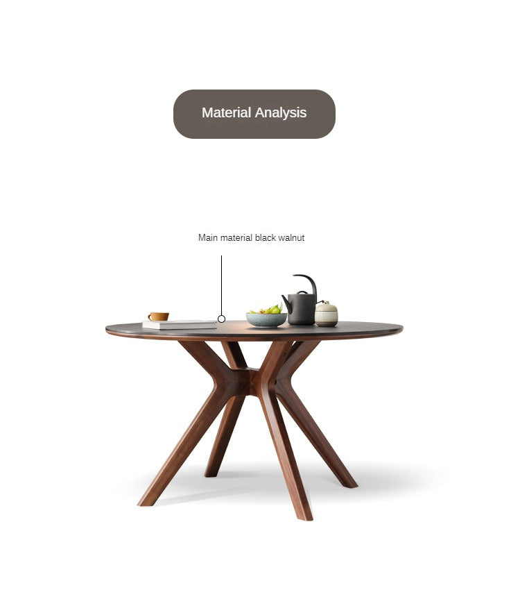 Premium Black Walnut Solid Wood Round Dining Table - 42 Inch Natural Wooden Kitchen Table for 4-6 People - Perfect for Family Dinners, Kitchen Islands & Dining Rooms