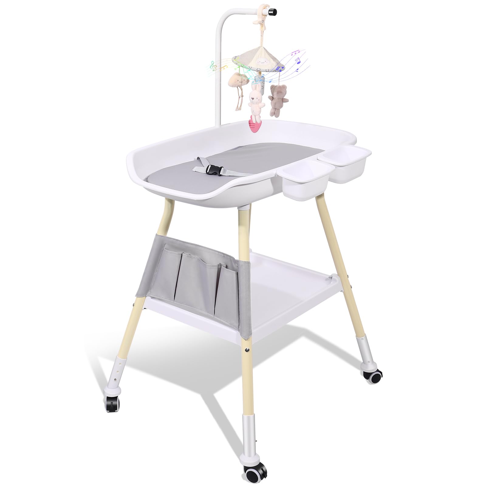 **Adjustable Baby Changing Table with Storage Rack & Nursery Organizer – Safe Diaper Changing Station for Newborns & Infants – Perfect for Nursery, Bedroom, or Daycare**