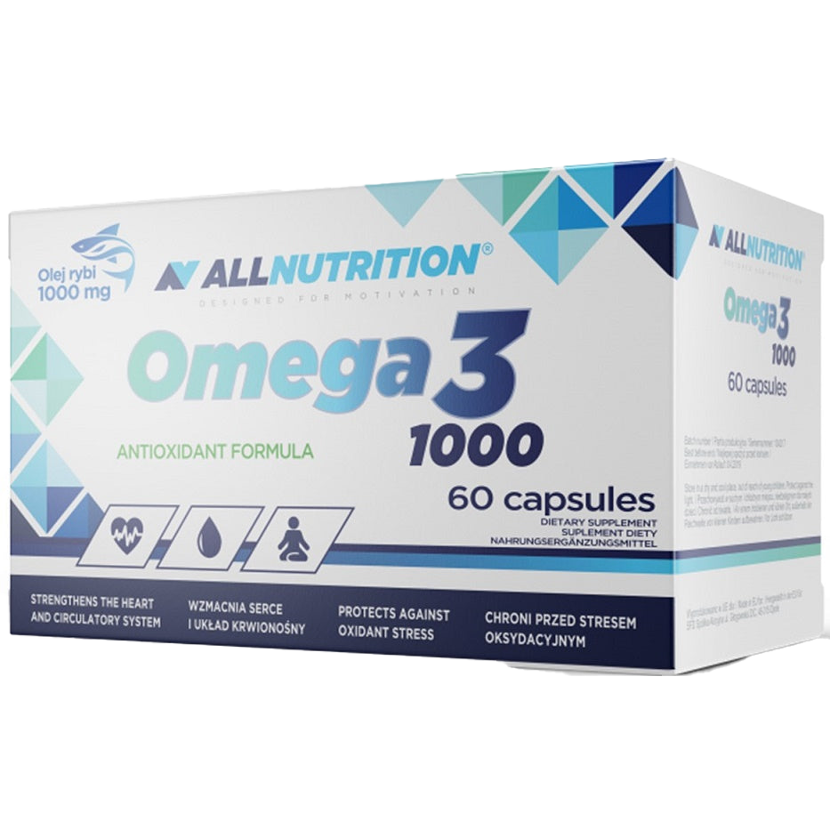 Allnutrition Omega 3 Fish Oil 1000mg Softgels - 60 Capsules for Heart, Brain & Joint Health - Supports Cardiovascular Function & Cognitive Performance