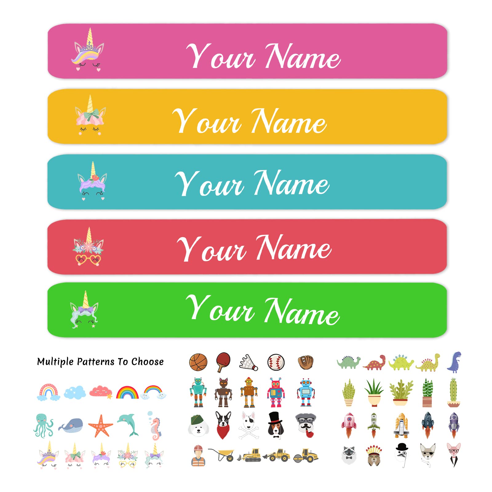 100 Pcs Custom Name Labels for Kids - Personalized Waterproof Stickers for School Supplies, Water Bottles, Lunch Boxes & Toys - Perfect for Back to School, Daycare & Organization