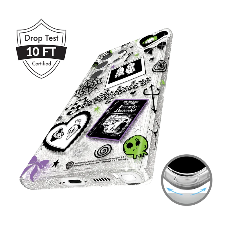 Beetlejuice Ghost with the Most Samsung Phone Case - Trendy Movie Character Protective Cover for Galaxy S23/S22/S21 - Perfect for Halloween, Cosplay & Movie Fans