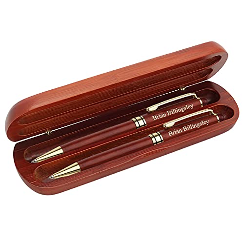 Premium Masonic Cherrywood Double Pen and Box Set - Executive Gift for Men, Freemason Gifts, Wooden Pen Set - Perfect for Office, Business, and Lodge Ceremonies