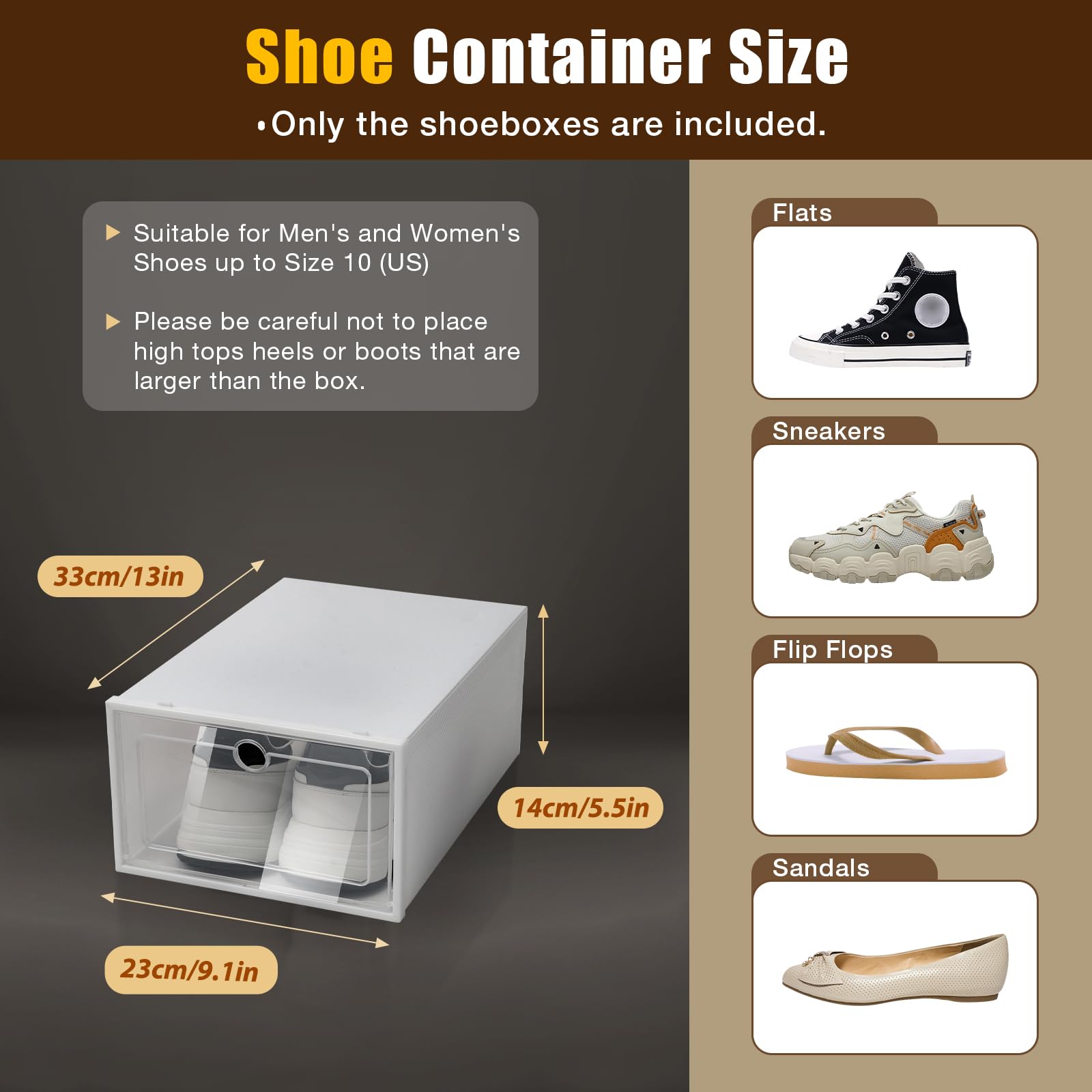 DYRABREST 24 Pack Clear Plastic Shoe Storage Boxes - Stackable Shoe Organizer for Closet, Foldable Shoe Rack with Round Holes - Perfect for Sneakers, Boots & Heels Storage - Ideal for Bedroom, Closet & Entryway Organization