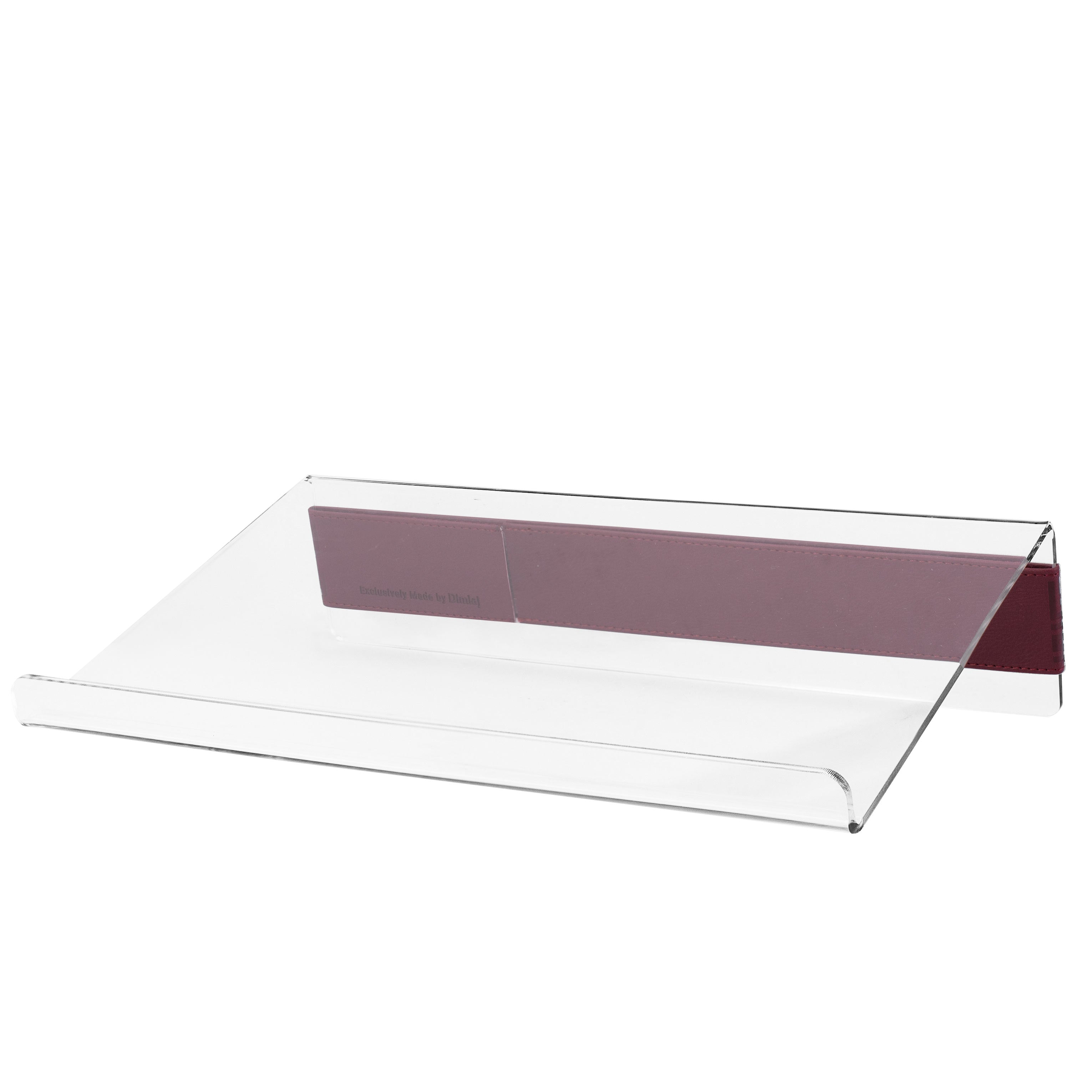 Dimlaj Shafa Acrylic Laptop Stand - Adjustable Ergonomic Computer Riser for Desk, Home & Office (Maroon) - Perfect for Work, Study & Streaming to Improve Posture & Airflow