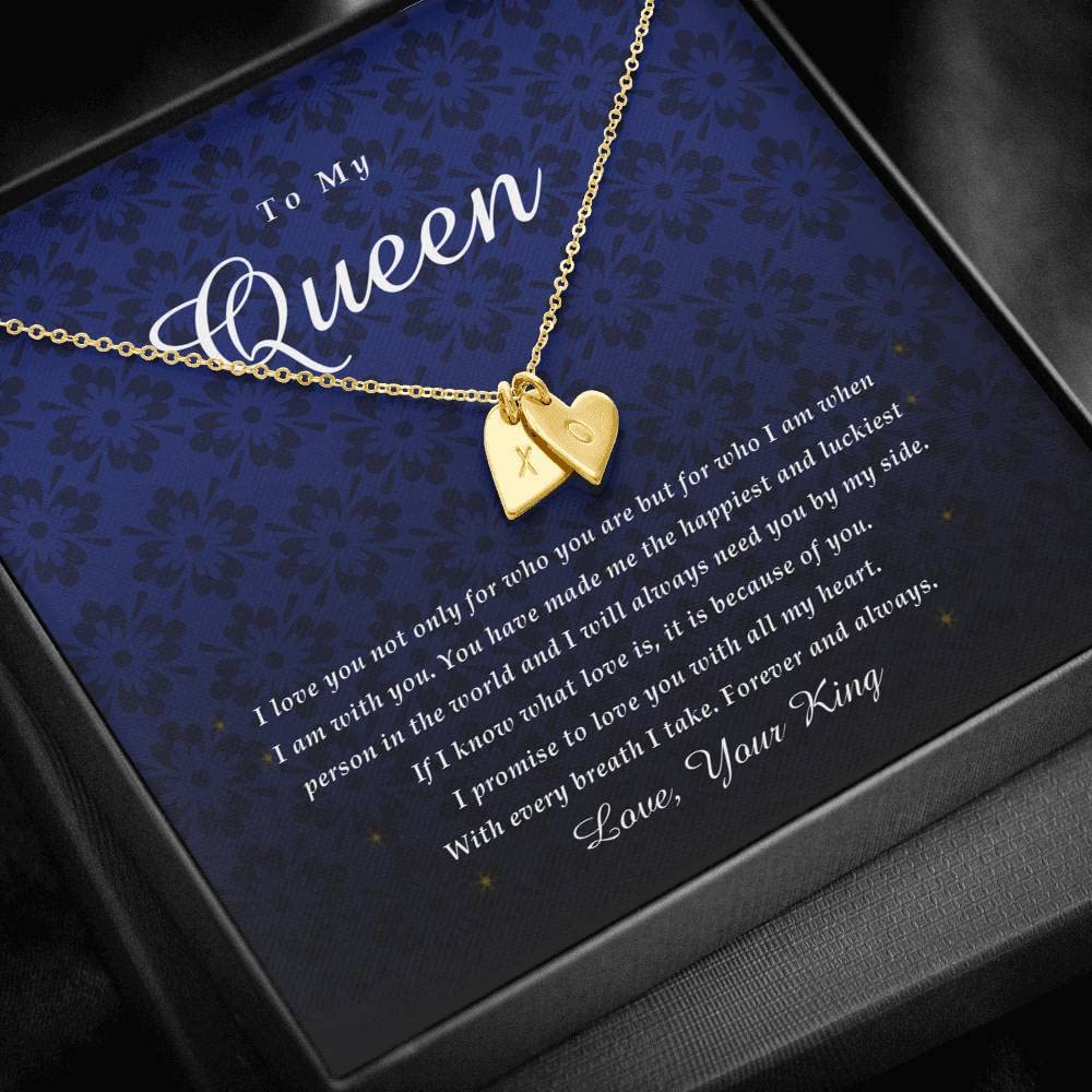 Personalized Engraved Heart Necklace for Women - Custom Love Knot Pendant with Diamond Charm & Gift Box - Romantic Anniversary Jewelry Gift for Wife, Girlfriend, Queen - Perfect for Valentine's Day, Birthday & Special Occasions