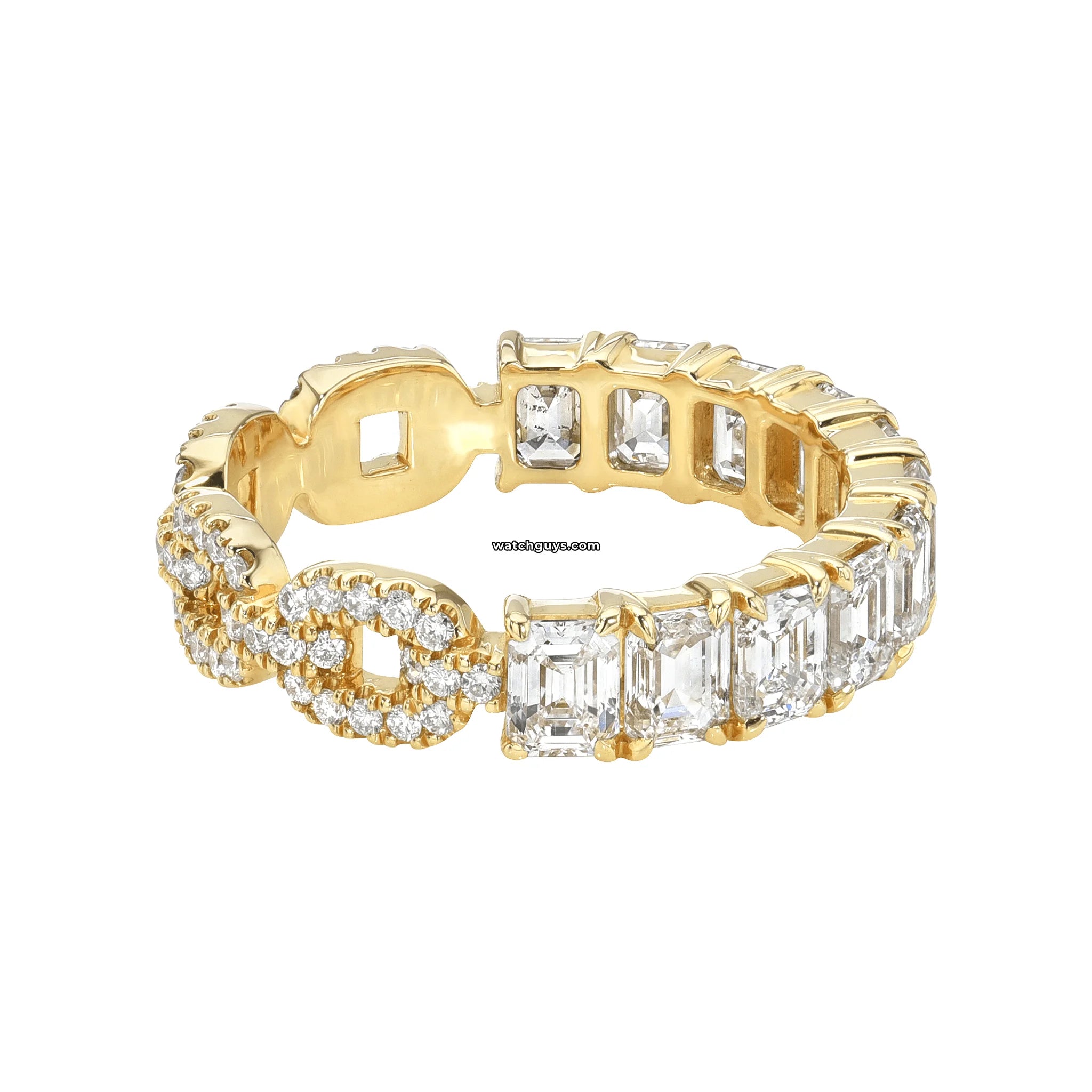 2.73 Carat Emerald Diamond Eternity Band Ring in 18K Yellow Gold - Perfect for Anniversaries, Weddings & Special Occasions