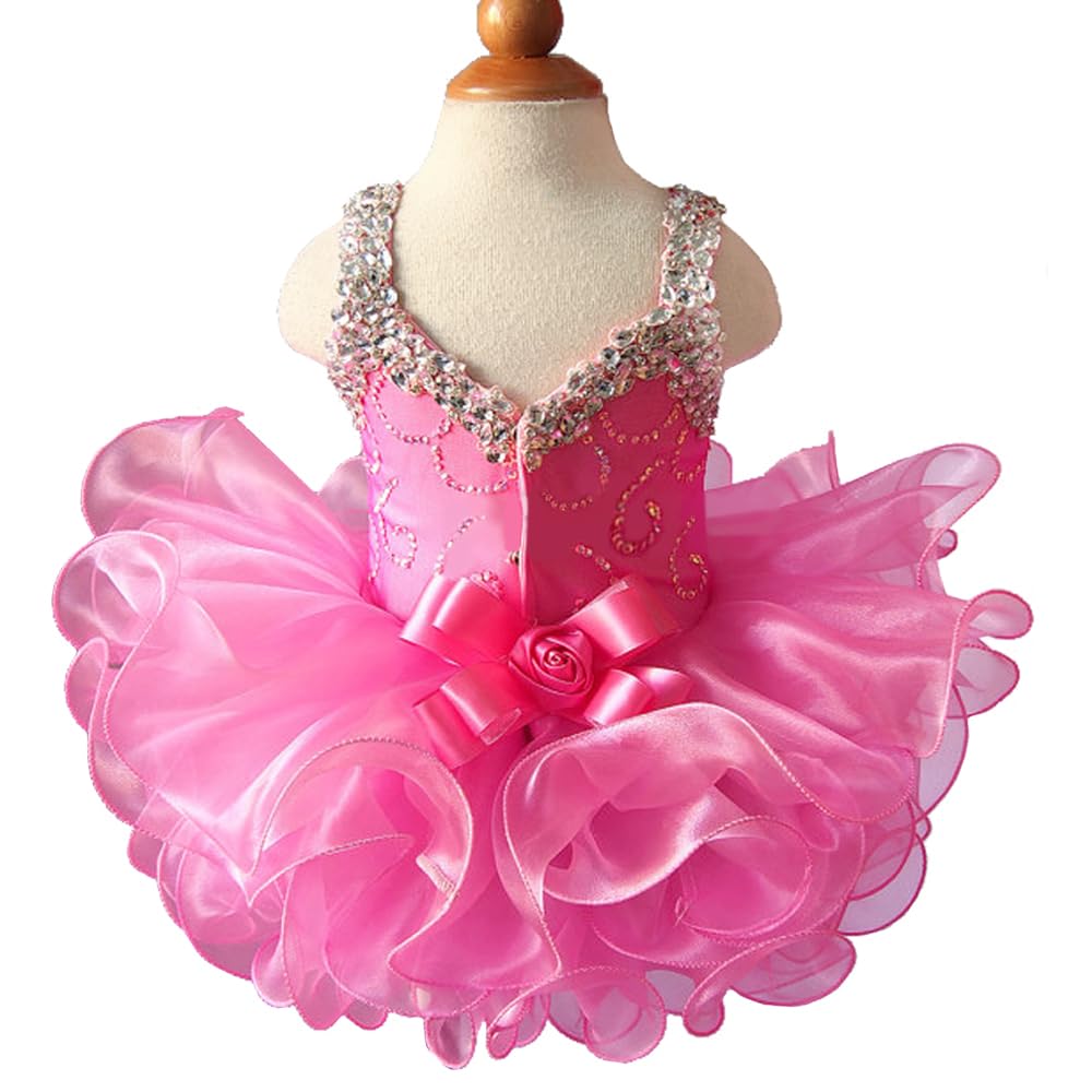 Jenniferwu Beaded Pageant Dress for Baby Girls – Elegant Toddler & Newborn Party Gown for Birthdays, Christenings & Special Occasions