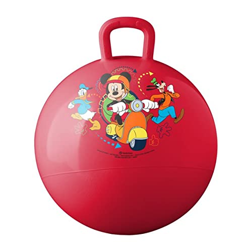 Disney Mickey Mouse Hopper Ball for Kids - 15 Inch Bouncy Ball with Handle, Stickers & Accessories | Fun Outdoor Play Toy for Birthday Gifts, Backyard Games & Preschool Activities