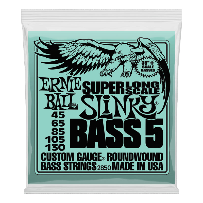 Ernie Ball P02850 Bass Strings - 45-130 Gauge Nickel Wound Electric Bass Guitar Strings for Smooth Playability & Long-Lasting Tone - Perfect for Rock, Jazz & Studio Recording