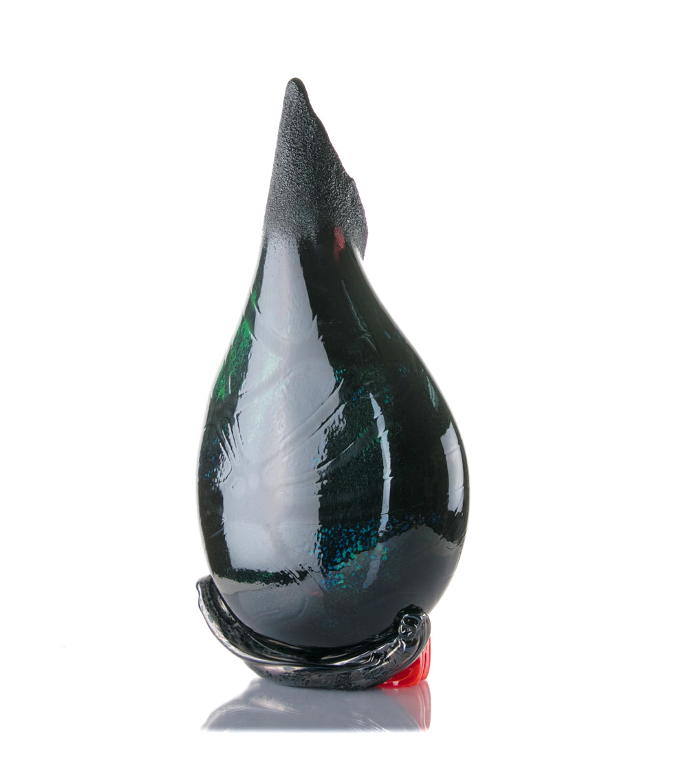 Daniel Moe Black Lava Trail 2 Glass Vessel - Modern Home Decor for Living Room, Office & Wedding Centerpieces
