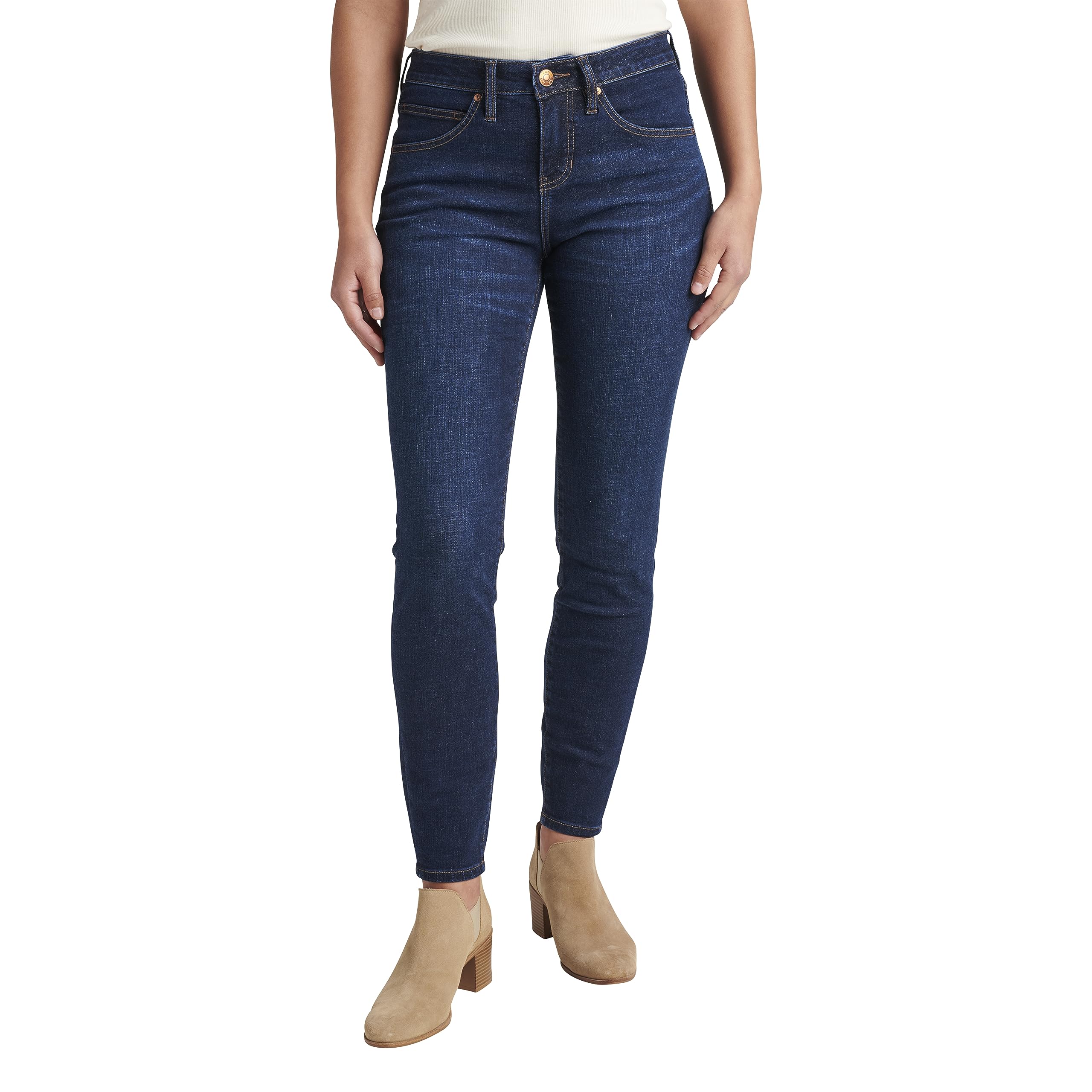 JAG Women's Cecilia Mid Rise Skinny Jeans - Stretch Denim Pants for Women, Slim Fit Ankle Jeans with Comfortable Waist | Perfect for Casual Wear, Office & Night Out
