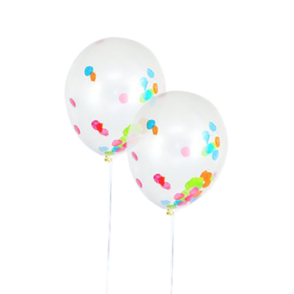 12-Pack 6-Inch Confetti Balloons for Parties, Birthdays & Celebrations - Colorful Latex Balloons with Confetti Inside for Decorations & Events