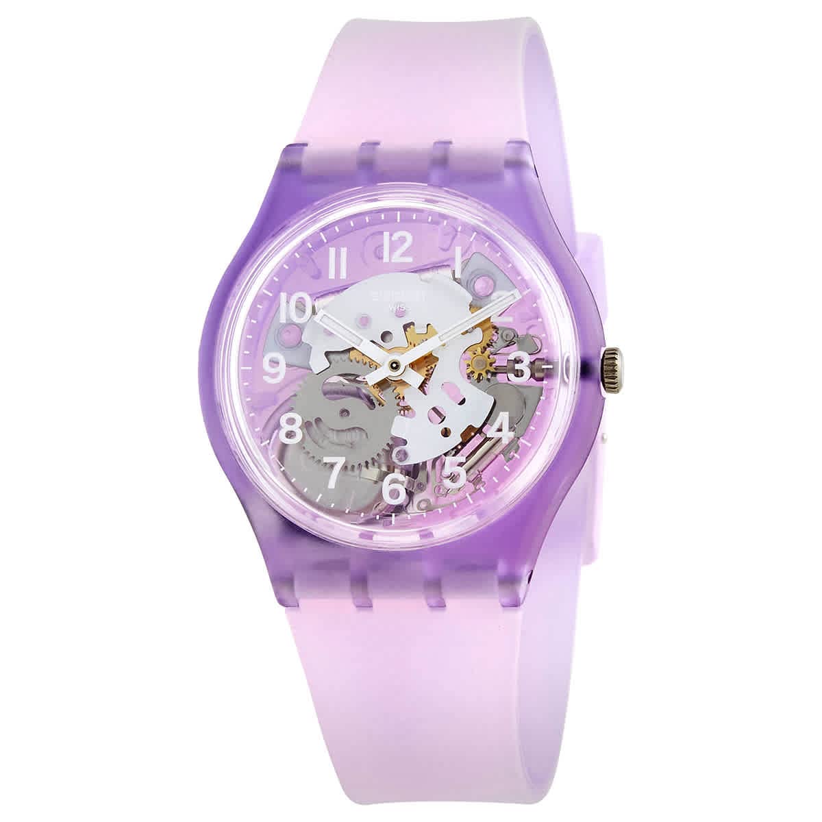 Swatch Tramonto Viola Quartz Purple Dial Ladies Watch GV136 - Stylish Women's Wristwatch for Everyday Wear, Office & Special Occasions