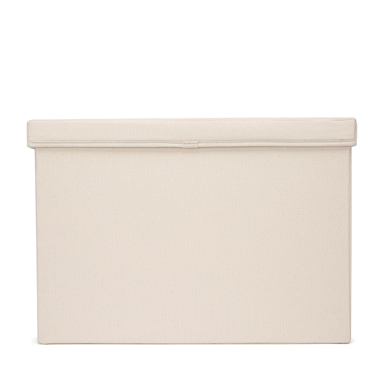 Foldable Storage Bins with Lids - XXL Cotton Canvas Rectangular Storage Box for Home Organization | Lightweight, Durable & Space-Saving | Perfect for Closet, Nursery, Office & Under Bed Storage
