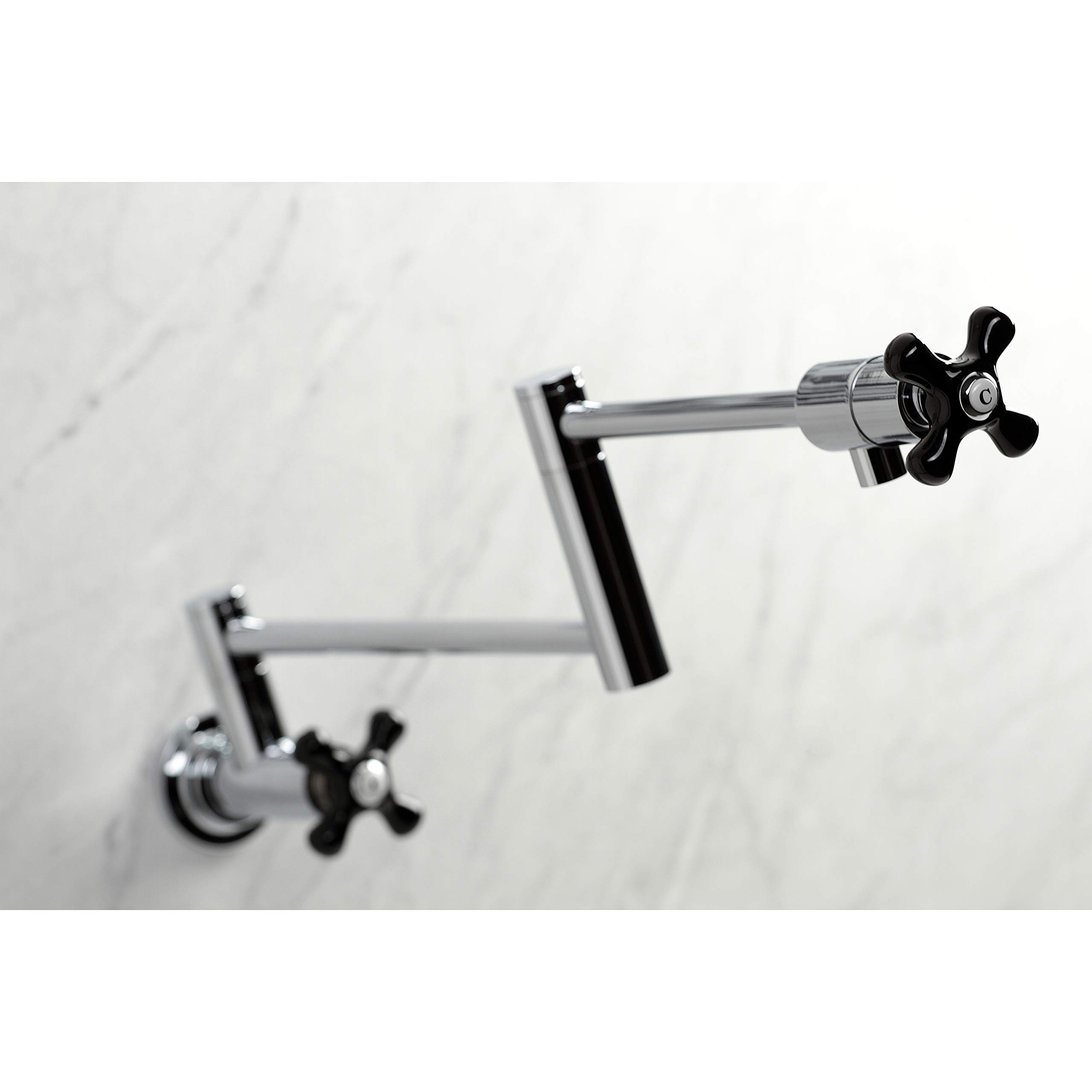 Kingston Brass KS4101PKX Duchess Wall Mount Pot Filler in Polished Chrome - Perfect for Kitchen Sink & Stove Area, Ideal for Cooking & Filling Large Pots