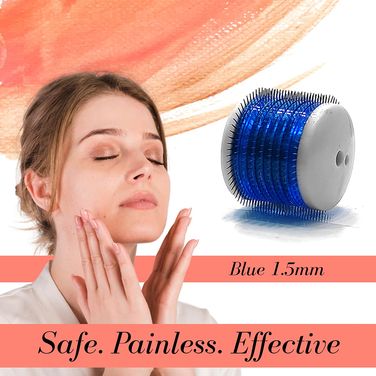 Epyz Derma Roller 540 Titanium Microneedling Roller for Face & Body - 1.5mm Needle Length, Blue Transparent Handle - Skin Care Treatment for Acne Scars, Wrinkles & Hair Growth - At Home Facial & Beauty Routine Essential