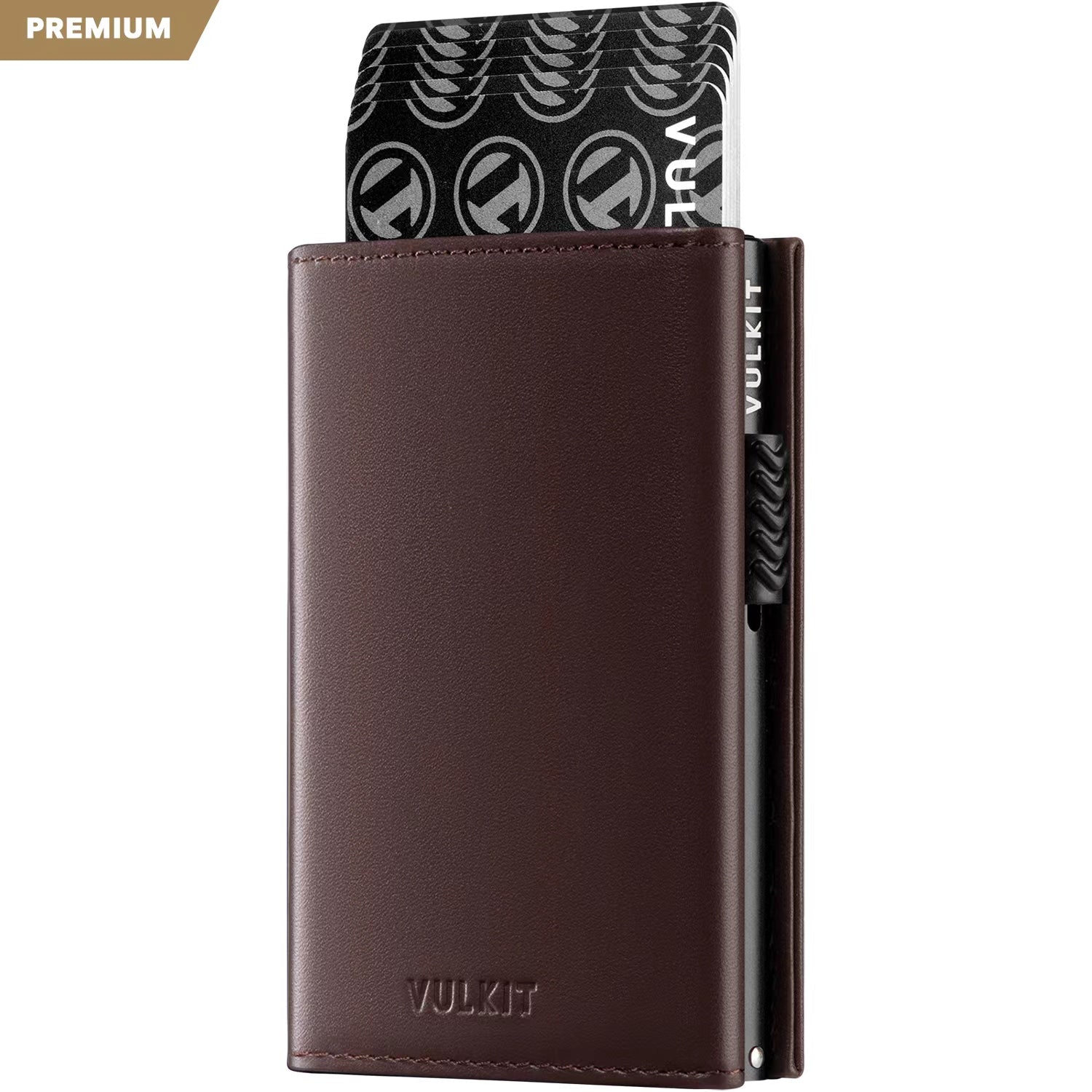 VC302P Genuine Leather Tri-Fold Wallet with Side Slider Mechanism, Back Zipper Slot & Magnetic Closure - Perfect for Men's Everyday Carry, Business & Travel