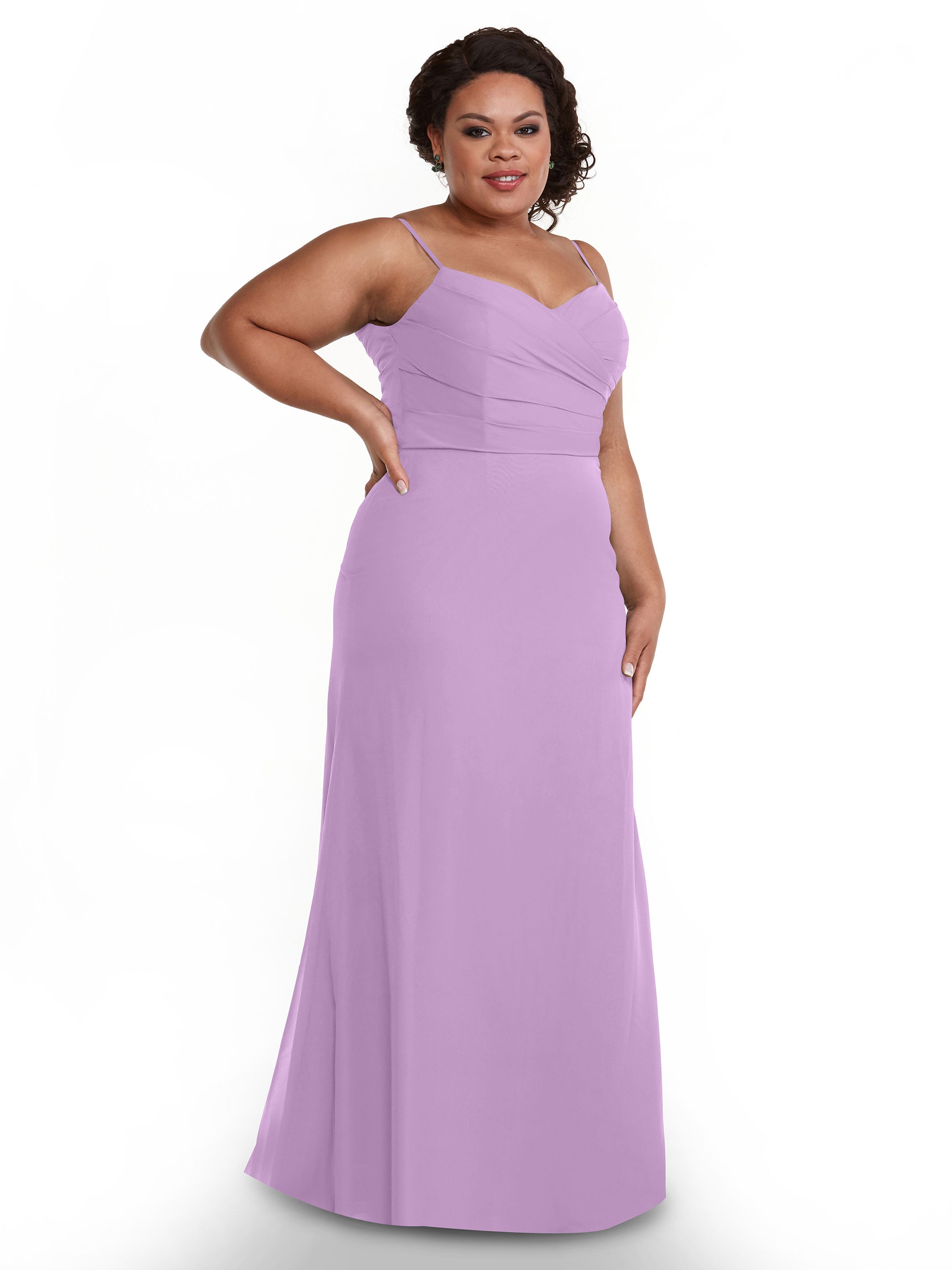 Elegant 80169 Chiffon Sheath Bridesmaid Dress with Pleated Bodice - Perfect for Weddings, Formal Events & Special Occasions