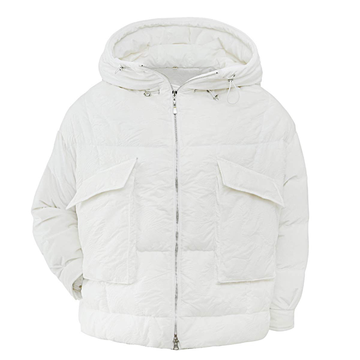 EFGIU Women's Short Puffer Jacket - Lightweight Warm Winter Down Coat, Oversized Quilted Outerwear for Cold Weather - Perfect for Snowy Days, Commuting & Outdoor Activities