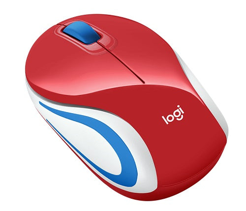 Wireless USB Mouse M187 - Slim Portable Computer Mouse for Laptop, PC, Mac | 2.4G Nano Receiver | Ergonomic Design | Black, Blue, Red, White | Perfect for Office, Home, Travel & Gaming Use